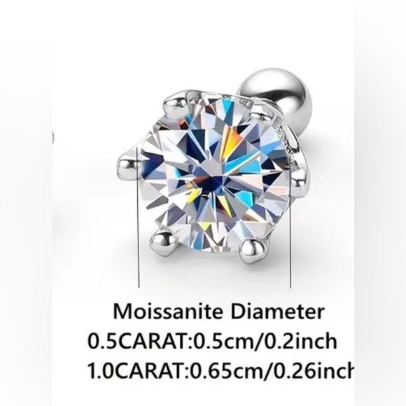 💎1 ct. t.w. GRA Certified Diamond 925 Sterling Silver Stud Earrings,Secure Back - Picture 3 of 7